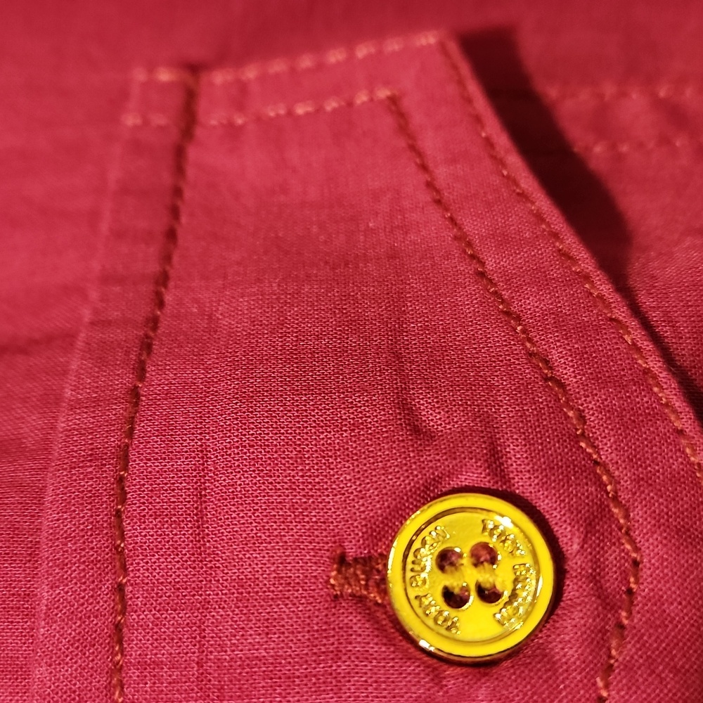 ❤️ TORY BURCH BRIGETTE FITTED BUTTON DOWN COTTON SHIRT / TOP IN MAGENTA, 6 - Picture 7 of 13